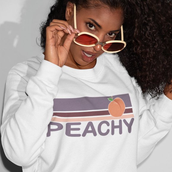 Just Peachy Vintage Retro Crewneck Sweatshirt - Picture 6 of 6